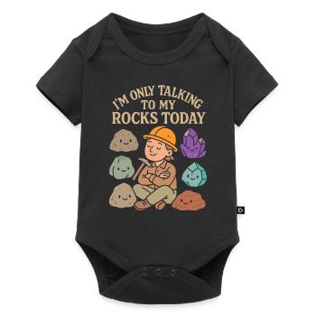 Ich spreche heute nur mit meinen Rocks - Baby Premium Kurzarmbody - Schwarz - Vorne