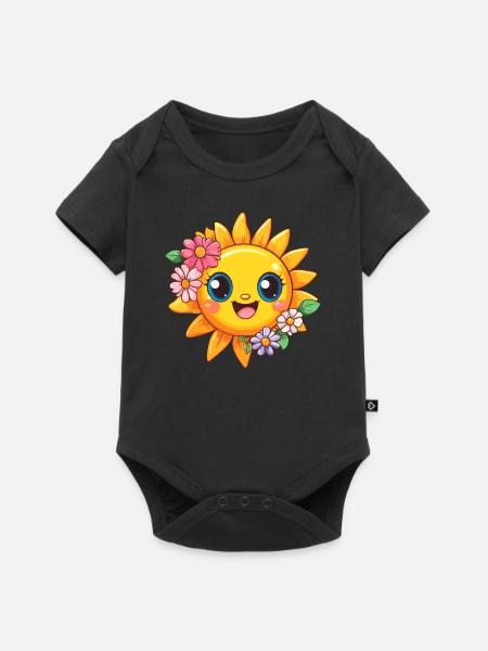 Kirkas aurinko kukkien kanssa - Premium vauvojen lyhythihainen body - musta