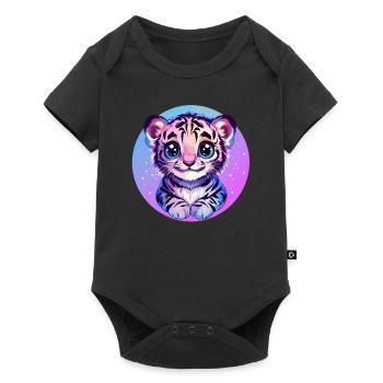 Tiger cub in the starry sky - Baby Premium short-sleeve bodysuit - black - Front