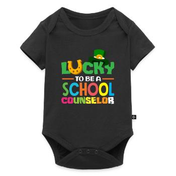 Glücklich Als Schulberater Sein - Baby Premium Kurzarmbody - Schwarz - Vorne