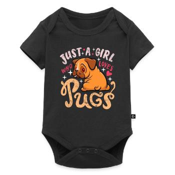 juste une fille qui aime les carlins - Cadeau Carlin - Body à manches courtes Premium Bébé - noir - Devant