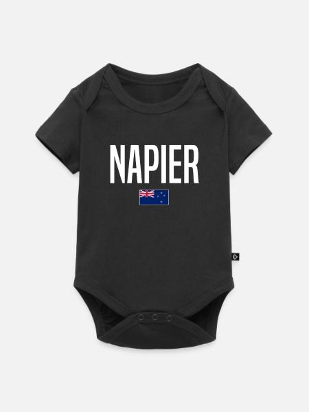 Napier Neuseeland - Baby Premium Kurzarmbody - Schwarz
