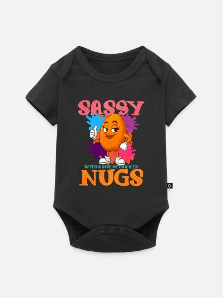Chicken Nugget - Baby Premium Kurzarmbody - Schwarz