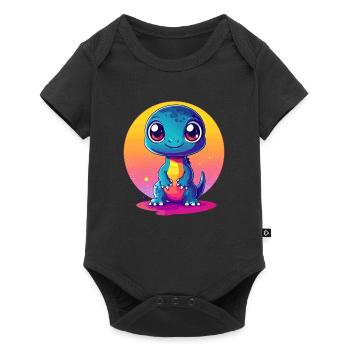 Dino at sunset - Baby Premium short-sleeve bodysuit - black - Front