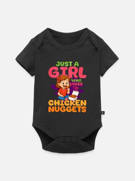 Chicken Nugget - Baby Premium Kurzarmbody - Schwarz