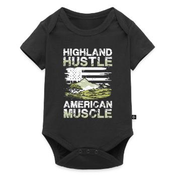 Highland Hustle American Muscle Mountains Adventure - Baby Premium short-sleeve bodysuit - black - Front