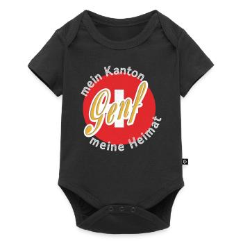 Meine Heimat Genf Geschenk - Baby Premium Kurzarmbody - Schwarz - Vorne