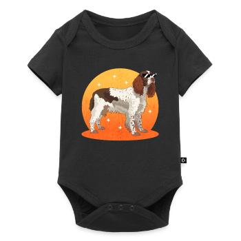Anglais Springer Spaniel Chien Cadeaux - Body à manches courtes Premium Bébé - noir - Devant
