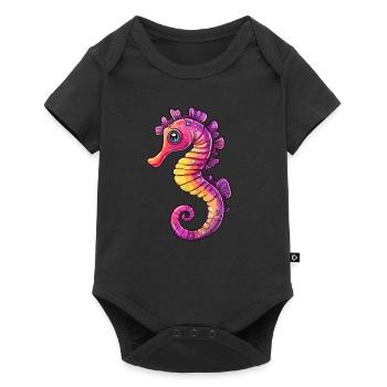 Colorful Seahorse Comic - Baby Premium short-sleeve bodysuit - black - Front