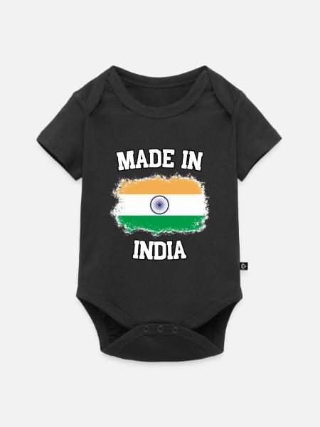 Made in India - Baby Premium Kurzarmbody - Schwarz