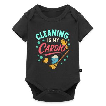 Putzen ist meine Kardio - Baby Premium Kurzarmbody - Schwarz - Vorne