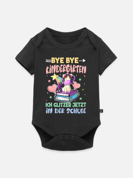 Bye Bye Kindergarten Einschulung - Baby Premium Kurzarmbody - Schwarz