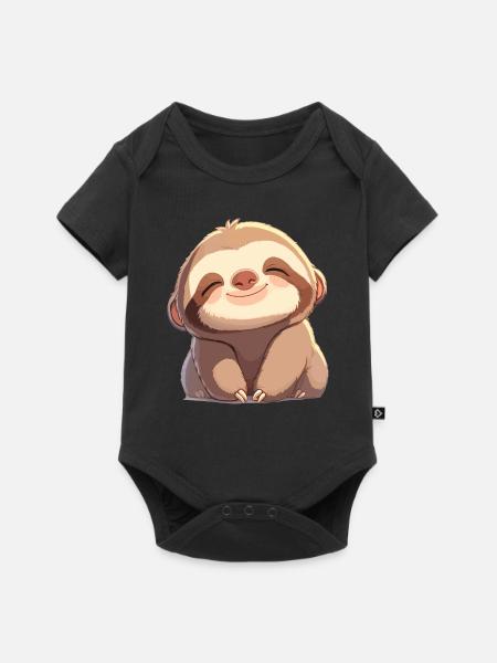 Faultiere Faultier - Baby Premium Kurzarmbody - Schwarz