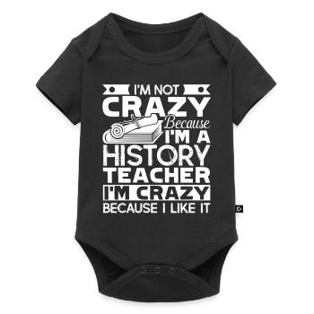 History Teacher Crazy History Teacher - Baby Premium short-sleeve bodysuit - black - Front
