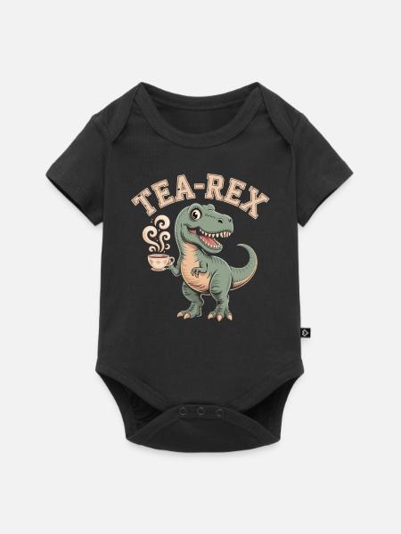 Tea-Rex – Der Tee-Dino - Baby Premium Kurzarmbody - Schwarz