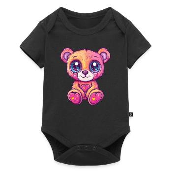 Ours câlin avec cœur - Body à manches courtes Premium Bébé - noir - Devant