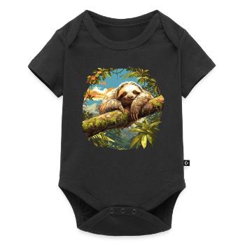 Faultiere Faultier - Baby Premium Kurzarmbody - Schwarz - Vorne