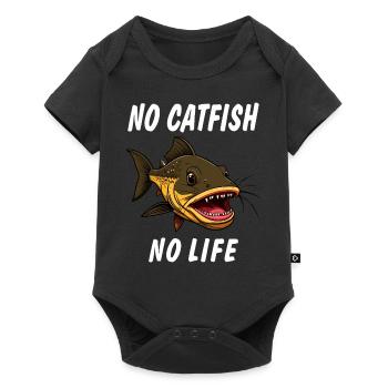 NO CATFISH NO LIFE - Baby Premium Kurzarmbody - Schwarz - Vorne