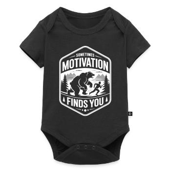 Maillot de course avec ours - la motivation vous trouve ! - Body à manches courtes Premium Bébé - noir - Devant