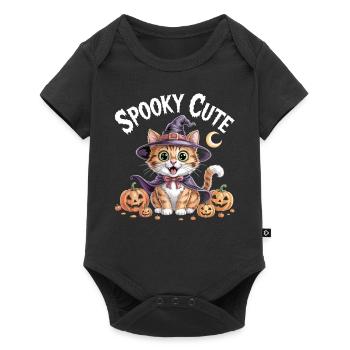 Chat sorcière mignon - Chemise d’Halloween mignonne effrayante - Body à manches courtes Premium Bébé - noir - Devant