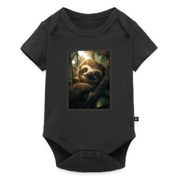 Faultiere Faultier - Baby Premium Kurzarmbody - Schwarz - Vorne