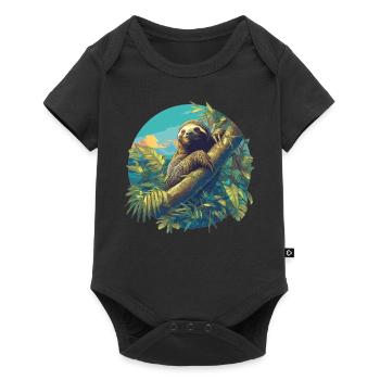 Faultiere Faultier - Baby Premium Kurzarmbody - Schwarz - Vorne