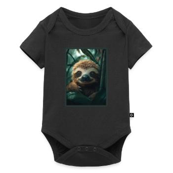 Faultiere Faultier - Baby Premium Kurzarmbody - Schwarz - Vorne
