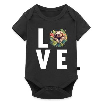 Faultiere Faultier - Baby Premium Kurzarmbody - Schwarz - Vorne