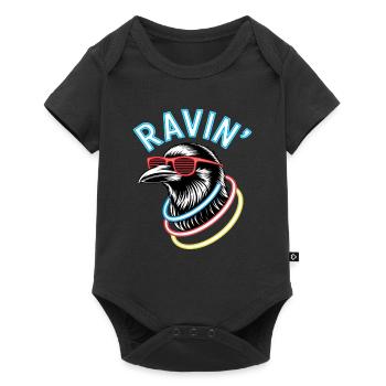 Ravin' Rabe pour les festivals techno - Body à manches courtes Premium Bébé - noir - Devant