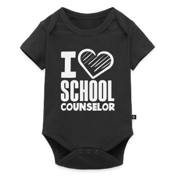J’aime le motif du cœur du conseiller d’école - Body à manches courtes Premium Bébé - noir - Devant