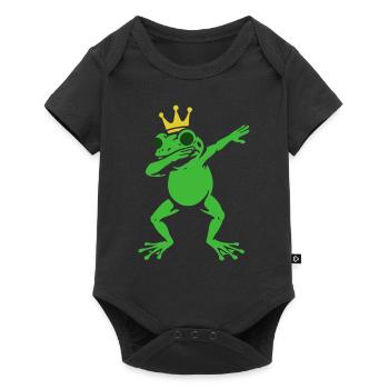 Dabbing Frog with Crown - Dab Dance - Gift - Baby Premium short-sleeve bodysuit - black - Front