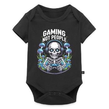 T-shirt Gambler avec squelette rétro et manette - Body à manches courtes Premium Bébé - noir - Devant