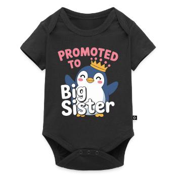 Promu au rang de grande sœur – Penguin Design - Body à manches courtes Premium Bébé - noir - Devant