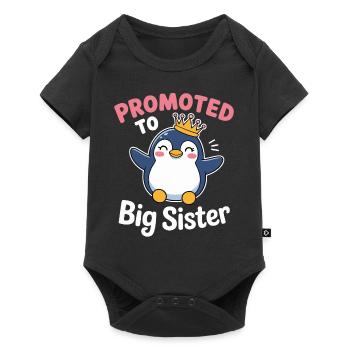 Promu au rang de grande sœur – Penguin Design - Body à manches courtes Premium Bébé - noir - Devant