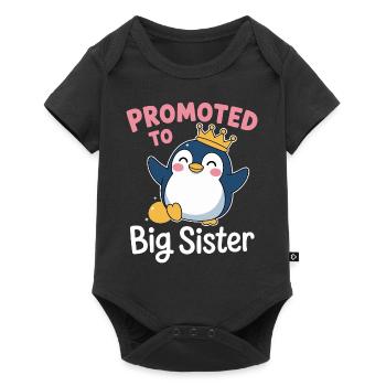 Promu au rang de grande sœur – Penguin Design - Body à manches courtes Premium Bébé - noir - Devant