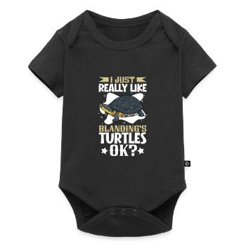 I love my pond turtle - Baby Premium short-sleeve bodysuit - black - Front