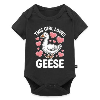 Oie Disant Fille Oies Drôle Oie Cadeau - Body à manches courtes Premium Bébé - noir - Devant