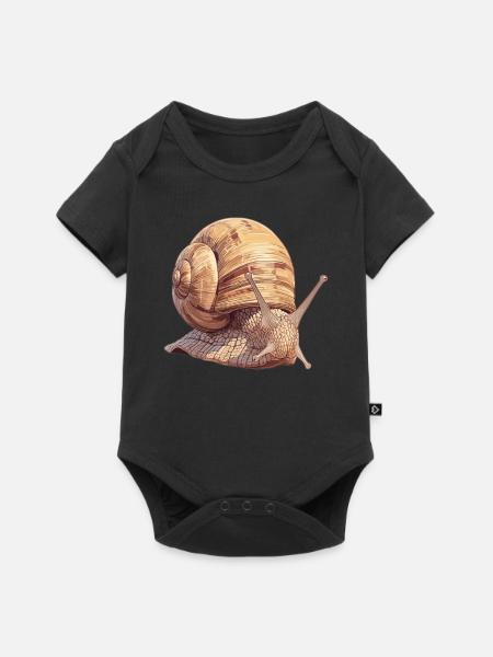 Schnecken Schnecke - Baby Premium Kurzarmbody - Schwarz