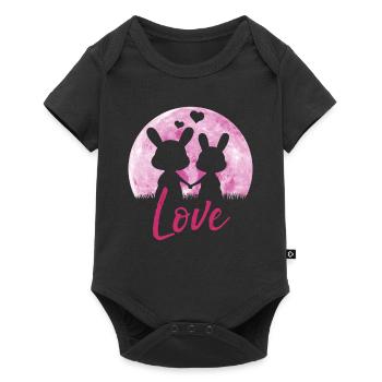 Bunny love - Cadeau de la Saint-Valentin - Body à manches courtes Premium Bébé - noir - Devant