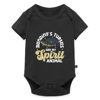 Mon animal spirituel - Tortue d’étang - Body à manches courtes Premium Bébé - noir - Devant