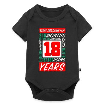 Adolescent 18 Ans Anniversaire Mois Heures - Body à manches courtes Premium Bébé - noir - Devant