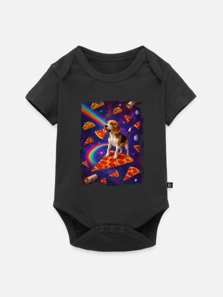 Beagle - Baby Premium Kurzarmbody - Schwarz
