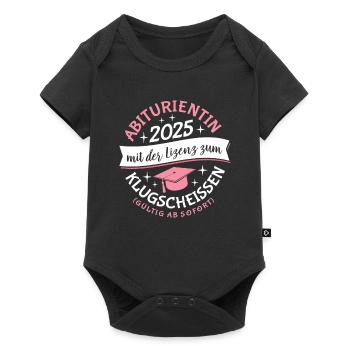 Abiturientin 2025 mit der Lizenz zum Klugscheissen - Baby Premium Kurzarmbody - Schwarz - Vorne