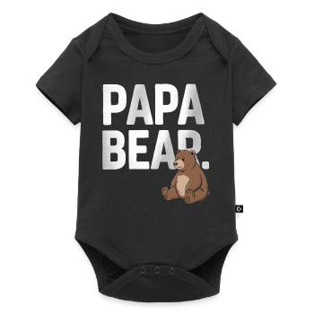 Papa Bear – Fun Design for Fathers - Baby Premium short-sleeve bodysuit - black - Front