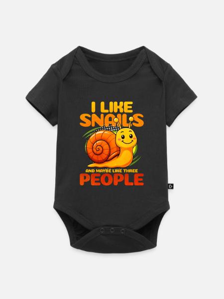 Schnecke - Baby Premium Kurzarmbody - Schwarz