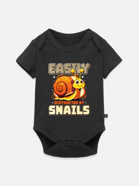 Schnecke - Baby Premium Kurzarmbody - Schwarz