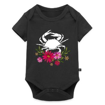 Crab With Flowers - Baby Premium short-sleeve bodysuit - black - Front
