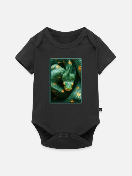 Schlangen Schlange - Baby Premium Kurzarmbody - Schwarz