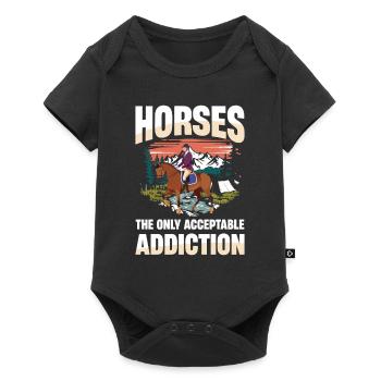 Horses The Only Acceptable Addiction Riding - Baby Premium short-sleeve bodysuit - black - Front