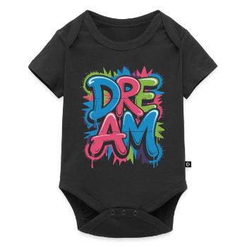 Un design de graffiti DREAM plein de couleurs et de motivation - Body à manches courtes Premium Bébé - noir - Devant